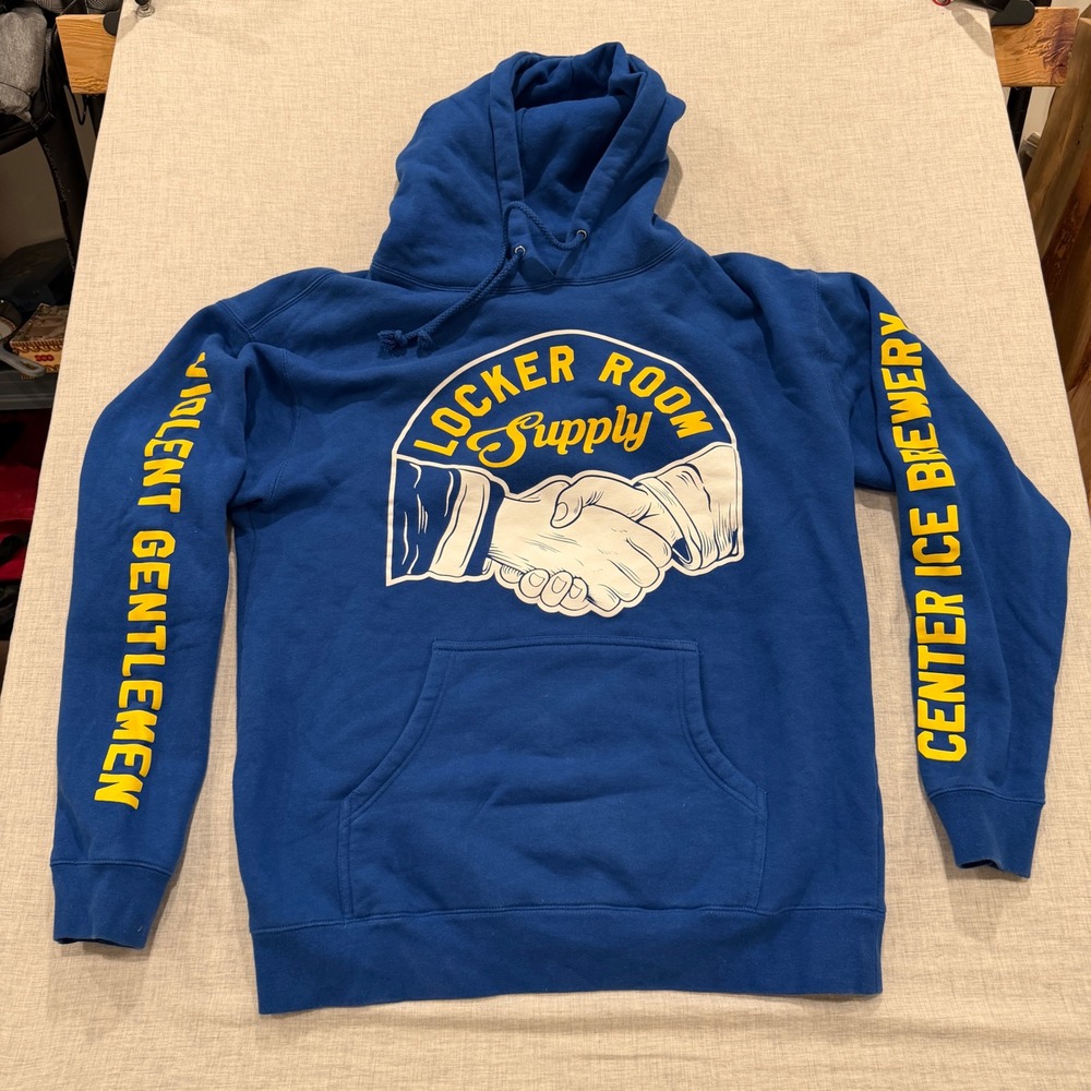 Violent Gentlemen Locker Room Supply Hoodie Blue Center Ice Brewery Mens Large